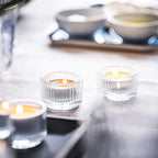 IKEA Pack of 5 Elegant/Stackable Tealight Holder in Clear Glass 3.5 cm (Pack of 5) - Sold by Stockland