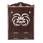Lexical Wooden Readymade Wall Hanging Puja Temple for Home God Stand for Pooja Room Mandir Wood Devghar Stand for Office and Shop Lexical-392