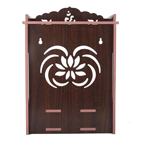 Nexat Wooden Readymade Wall Hanging Puja Temple for Home God Stand for Pooja Room Mandir Wood Devghar Stand for Office and Shop Nexat-392
