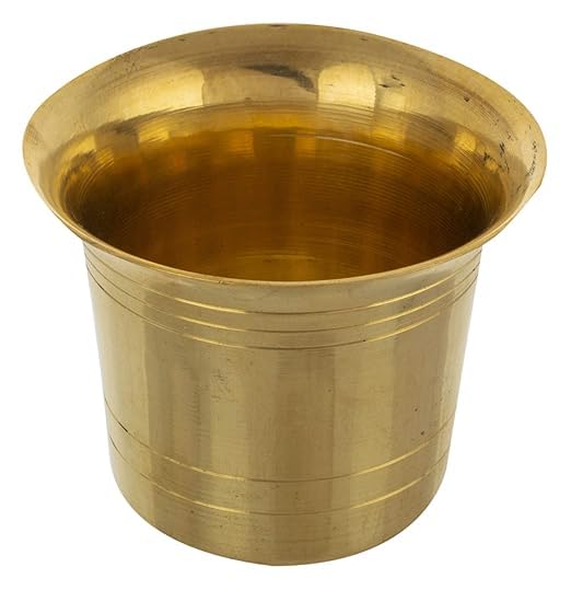 Awadh Beautifull Pure Brass Small Pooja Glass Set of 1 Pcs for Serving Water, Milk, or Other offerings During Puja || Pital Glass for Daily Puja Home - (Size- 4.5 cm)