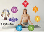 Bins Aura Seven Chakra Tree of Life for Positive Energy | Feng Shui Decor, Fake Bonsai, Crystals and Healing Stones, Money Tree | Room Decor 7 Chakra, Stone, Healing Crystals, Spiritual Gifts