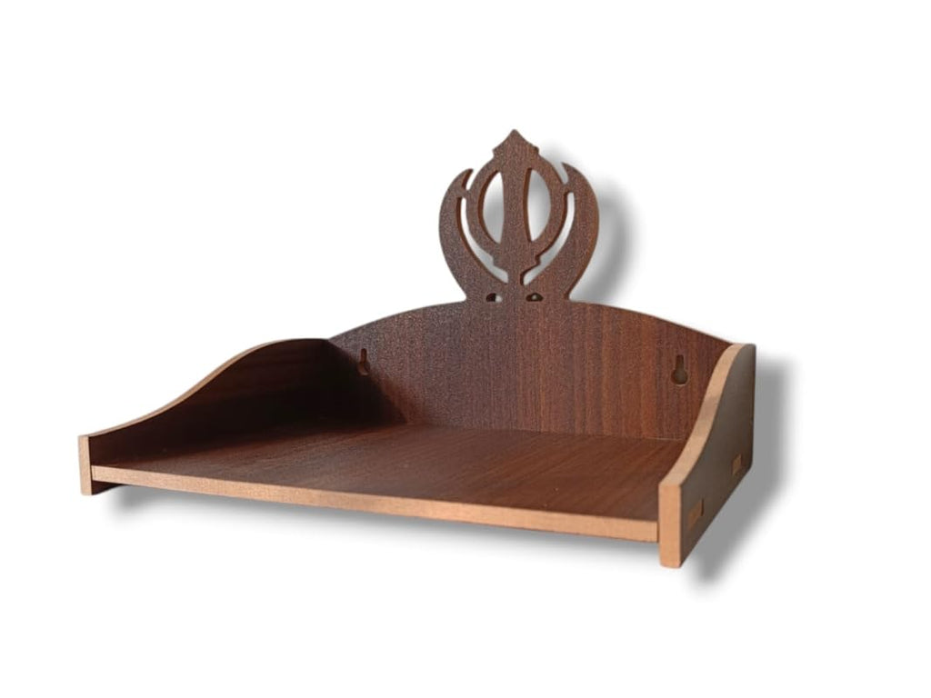 Beautiful Wooden Sikh Guru Mini Khanda Temple for Home, Office and Student Hostel Mandir