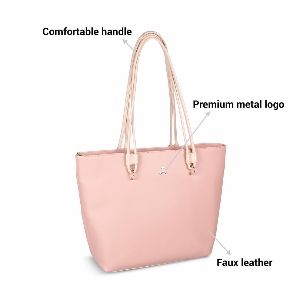 Mochi Women's Pink Fashionable Faux Leather Tote Bag (66-451)