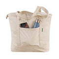 BSD Organics Heavy Duty Cotton Canvas Zippered Tote Bag - White