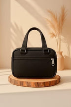 ZIAKO Mini Handbag for Women, Compact Black Travel Tote with Double Handle, Zip Closure, Small Purse for Phone, Wallet & Essentials, Office, College, Casual & Daily Use