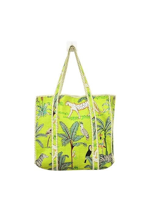 Cotton Tote Bag for Women & Men, Reusable Canvas Shoulder Bag, Lightweight Eco-Friendly Shopping Bag, Casual Handbag for Office, College, Travel, Grocery, Daily Use Carry Tote - (Light Green)