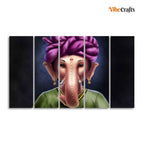 VIBECRAFTS Portrait of Ganesha Canvas Wall Painting of Five Pieces For Home|Office|Living Room|Gift (PTVC5Pcs4_8719)