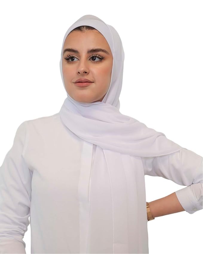 ABEEHA® 10Pcs (Random Colours) Women Chiffon Georgette Hijab Scarf, Lightweight Stole Soft Fabric, Multicolour, 180x70 cm (SET-A)