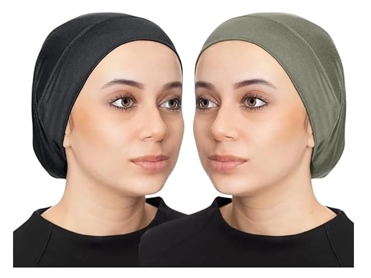PAROPKAR Women Hijab Undercap Hijab Scarf For Muslim Women Under Scarf Hijab Cap Solid Colour Hijab Tube Unisex Stretch Dreadlocks Tube Neck Gaiter & Neck Warmern Bandana (Black Olive)