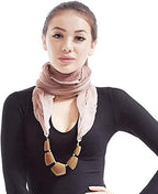 Krystle Fashion Pendant Plain Scarf Necklace Stole Dupatta Stoles Muffler Wrap Scarves for Women and Girls (Black)