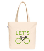 Econest Premium Canvas Tote Bags for Women with zip closer | unique tote bag for Girls, 100% Organic Cotton Tote bag | beach | gift | office, school & Daily Usable strong handbag (Lets Go)