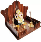 SSI Fully Handmade beautyfull Small Wooden Home and Office Temple/Pooja Mandir Pooja ghar (DRK Brown)