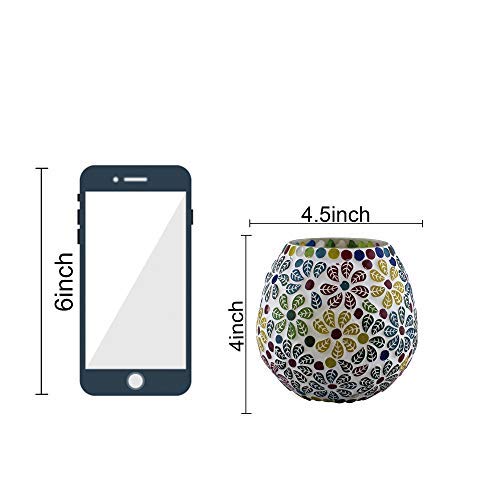 Homesake® Tealight Candle Holders for Home Decor, Mosaic Glass, Flowers, Decorations for Home, Item for Diwali Festival Home Decor Item