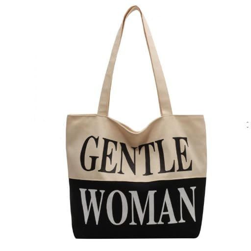 THE SACK CO. Large Canvas Tote Bag for Women, Tote Handbags for Women with Zipper & Inner Pocket for College, Shopping, Office(white)