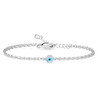 Clara 925 Silver Evil Eye Chain Adjustable Bracelet Gift for Women & Girls