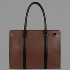 Haute Sauce Women The Diurnal Tote Office Bag | Chocolate Brown | Zipper Closure | Vegan Leather Material | Card & Penholder | Laptop Compatibility Upto 17 Inch | Handbag For For Office Wear