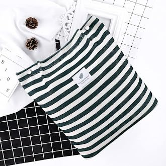 BROGBUS Casual Design Shoulder Handheld Tote Handbag for Women, Girls Canvas Jhola Bag for College Office Use (Black White Strip)
