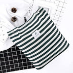 BROGBUS Casual Design Shoulder Handheld Tote Handbag for Women, Girls Canvas Jhola Bag for College Office Use (Black White Strip)