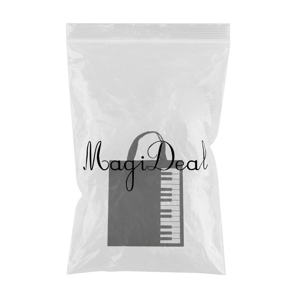 ELBME Pure Cotton Piano Keys Musical Handbag Tote Bag Shopping Bag Gift Black