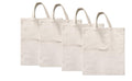 GRAICOT 100% Cotton Tote Bags (Pack of 4, 16x14 Inch) - 150 GSM Medium Size Eco-Friendly Unbleached Canvas Tote Bag for Grocery Shopping, Storage, DIY Painting & Craft