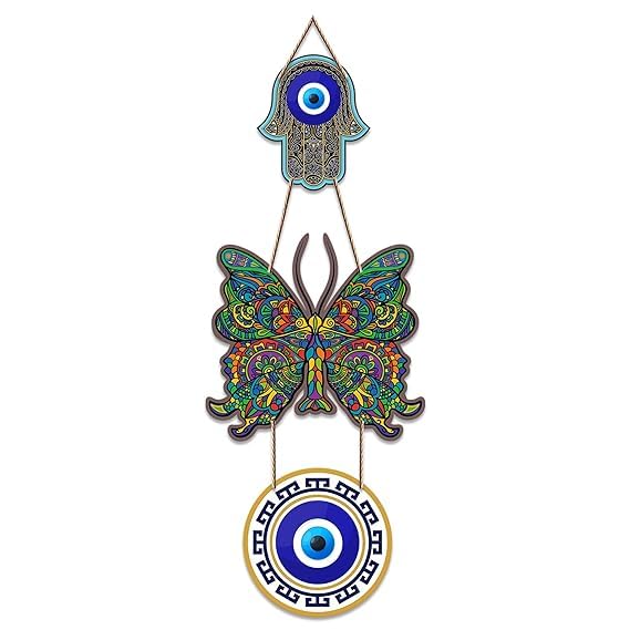 Artvibes Beautiful Butterfly MDF Wood Wall Hanger Ornaments For Vastu For Home Decoration | Livingroom | Spiritual Decor Items | Wall Illustrations | Ethnic Wall Decor | Wall Art Print (WH_8501NN)
