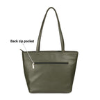 Mochi Women's Green Stylish Faux Leather Tote Bag (66-365)