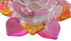 Bellveen Fancy Crystal Glass Lotus Candle Holders | Pink & Yellow Color