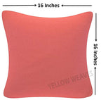 Yellow Weaves Cotton,250 TC Canvas Decorative Cushion Covers, (16 X 16 Inches), 1 Piece, Red