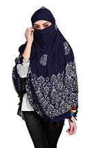 PRACHARAN Women Cotton Stylish Hand Printed Scarf, Anti Pollution Full Face Scarf With Uv Sun Rays Protection Scarf For Women, Dust Scarf (Blue Batik), For Female