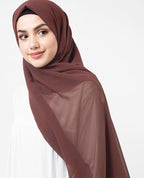 Premium Chiffon Hijab Head Scarf Shawl Wrap for Women (Brown)