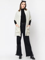 513 Women's Acrylic Woolen Self Design Casual Warm Winter Wear Muffler With Pocket Scarf Stole