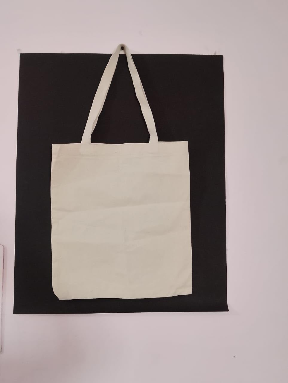 Classic Off White Plain Open Top Tote Bag | 40.64 x 35.56 cm 130 gm | 320 GSM Cotton | Eco-Friendly Reusable Carry Bag for Shopping, Gifting & Everyday Use (10)