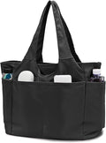 Voroly Tote Bag Women Casual Handbag Shoulder Bag Purses with Zipper and Pockets for Work School Gym Travel Shopping (BLACK)