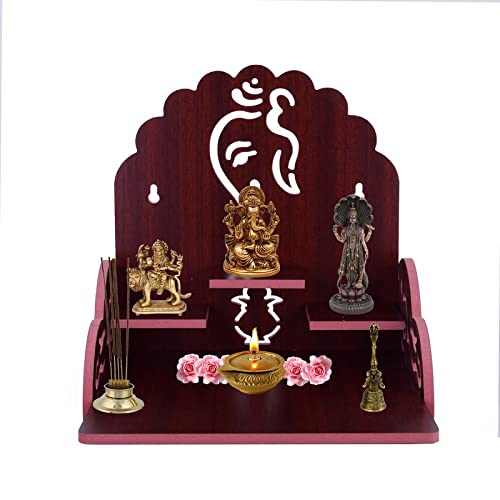MIDU Temple Model 407 Smart Temple, god Stage, mandir Engineered Wood Home Temple (A44)