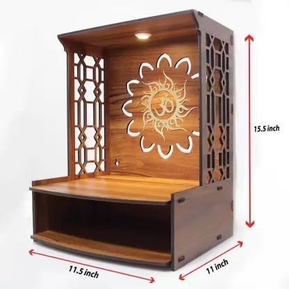 MANDIRAM SSI Fully Handmade beautyfull Small Wooden Home and Office Temple/Pooja Mandir Pooja ghar