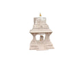 White Marble Finish Temple, Home Puja Mandir with Deity Figurine, Table Top Pooja Stand, Pack of 1