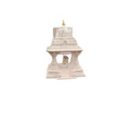 White Marble Finish Temple, Home Puja Mandir with Deity Figurine, Table Top Pooja Stand, Pack of 1