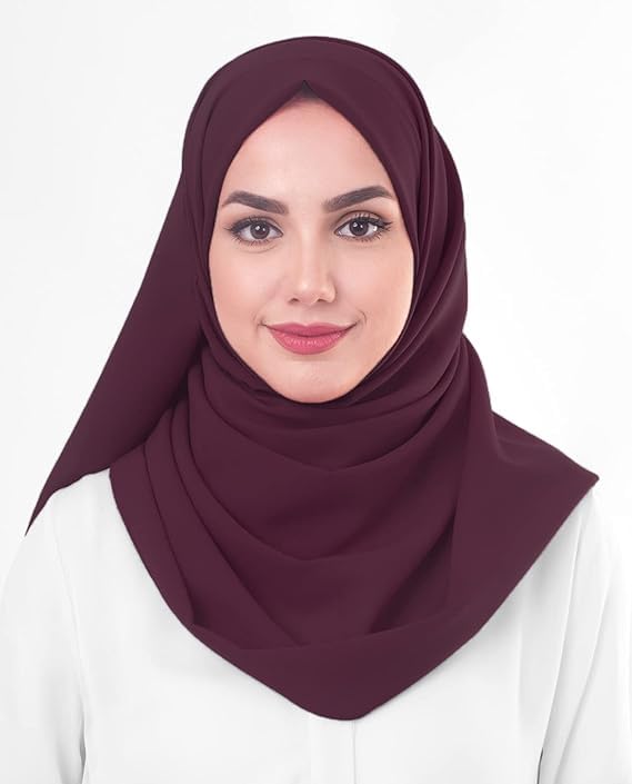 Masrat Collection Poly Georgette Scarf Women Girls Wrap Large Size Hijab Dupatta (Dark brown)