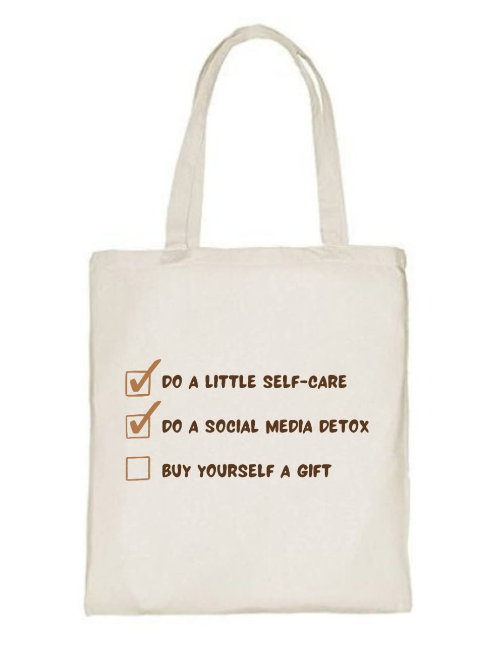 Delhi Printing Co. Self-care tote bag|Strong Cotton Bag for Shopping | Canvas Tote Bag for Women & Girls | Stylish Cotton Handbags (DCTBH-139)