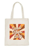 Delhi Printing Co. Good vibes only tote bag Strong Cotton Bag for Shopping | Canvas Tote Bag for Women & Girls | Stylish Cotton Handbags (13)