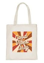 Delhi Printing Co. Good vibes only tote bag Strong Cotton Bag for Shopping | Canvas Tote Bag for Women & Girls | Stylish Cotton Handbags (13)