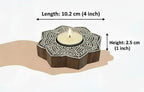 Goyoham Wooden Candle Holders, Pack of 2, Floral Mandala Pattern