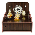 Lexical Wooden Readymade Wall Hanging Puja Temple for Home God Stand for Pooja Room Mandir Wood Devghar Stand for Office and Shop Lexical-445