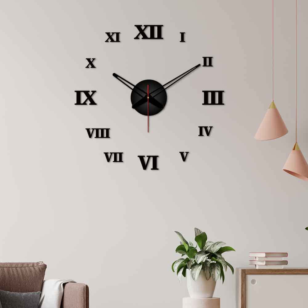 VIBECRAFTS Designer Roman Number Big Size 3D Infinity Wall Clock for Home Decor, Office, Living Room, Bedroom, Cafe's, Gifts (WWCVC1Pcs_20001N)
