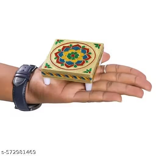 Shubhmangal Decorative Wooden Pooja Chowki for Home Temple HDP034