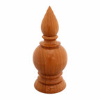 KARTHI7OCT STORE 7 Inch Polished Teak Wood Temple Kalash Finial – Handcrafted Wooden Dome – Pooja Kalasam for Home Mandir & Gopuram – Antique Furniture Decor – 3 Inch Base
