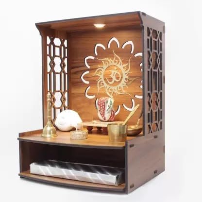 MANDIRAM SSI Fully Handmade beautyfull Small Wooden Home and Office Temple/Pooja Mandir Pooja ghar