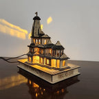 GIFTZORO Jai Shree Ram Mandir Ayodhya Temple Metal Wall Art Wooden 3D Model Handcrafted Decorative Showpiece Showpiece Ram Bhakts Posh Peice Polished Board Hindu Temple Holi Festivals Gift