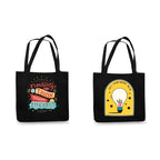 TheYaYaCafe Cotton Printed Tote Bag combo of 2|Multipurpose bags| Reusable Bags |Lightweight|Eco-friendly Grocery Bags