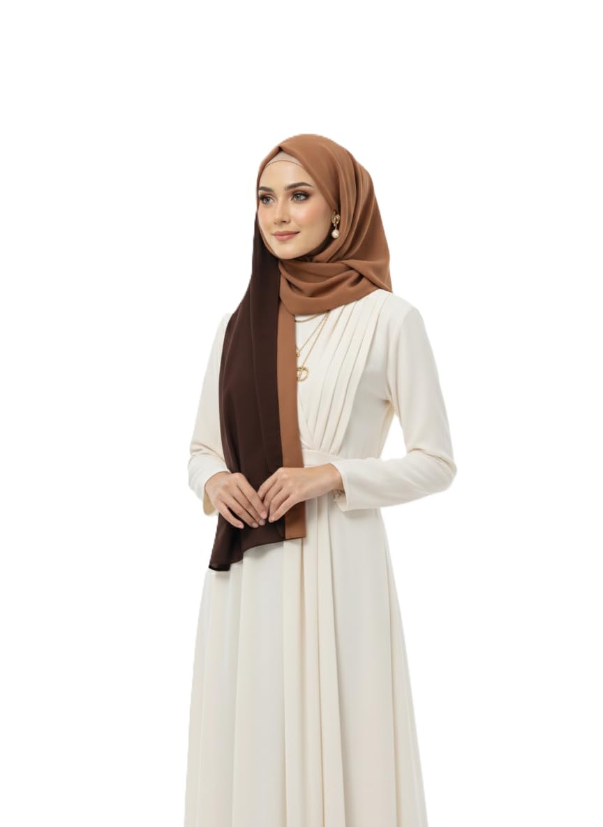 SAHIL SCARF Women Hijab Scarf 180x70cm Chiffon Georgette Lightweight Soft Fabric Easy to Drape with Burqah Abaya and Modest Dress